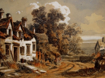 Theodor von Hörmann (attributed), Houses in a Sunny Landscape