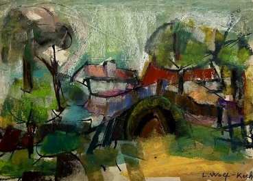 Lotte Wolf-Koch, Landschaft mit Häusern