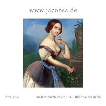 Biedermeiermaler um 1840, Bildnis einer Dame
