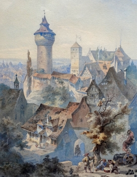 Friedrich Perlberg, View of Nuremberg with imperial castle
