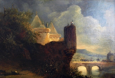 Wijnand Jan Joseph NUYEN , Flusslandschaft mit Ruinen