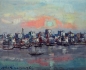 Preview: Erwin Shoultz-Carrnoff, Stadt und Schiffe bei Sonnenaufgang
