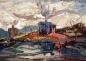 Preview: Landschaft mit Booten und Häusern, sign. Troffac