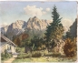 Preview: Jacob Durst, Alpenlandschaft mit Hütte