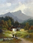 Preview: Max Baumgartner, Bauernhaus in den Bergen mit Personenstaffage