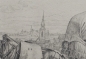 Preview: Johann Adam Klein, Sächsisches Fuhrwerk im Mittelgrund Fürth, im Hintergrund Nürnberg
