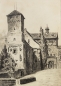 Preview: Eduard Schotte, Outer courtyard with Heiden tower - Nuremberg Castle