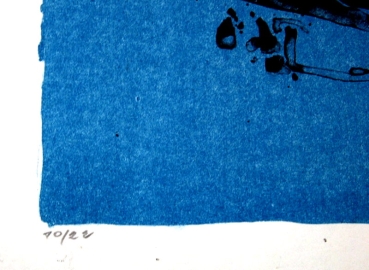 Oskar Koller (1925-2004), Abstract composition on a blue background, 1963
