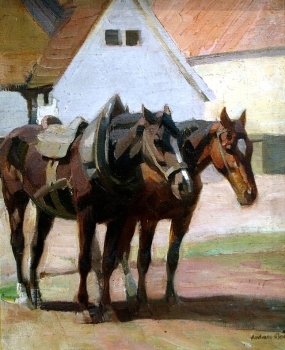 Andreas Bach (1886-1963), Horse and Cart