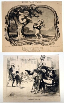 Honore Daumier, Sammlung von 12 Lithografien (Teilweise aus LE CHARIVARI)