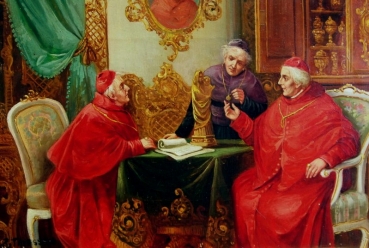 R. Thiessen, Cardinals contemplate a Sculpture of the Madonna