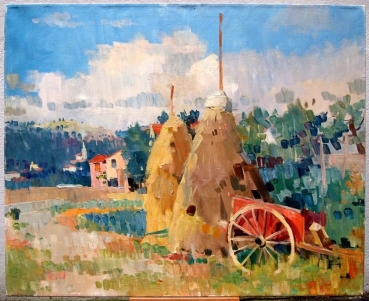 Reinhold Pallas, Italienische Landschaft mit Eselkarren