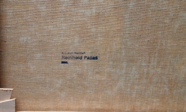 Reinhold Pallas, Zwei Ruderboote am Seeufer in einer sonnigen Waldlandschaft