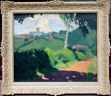 Albert Charles Dequene (1897-1973), Landschaft mit Festung im Hintergrund, 1924