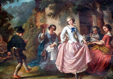 Joseph Valentin (attributed), Dancing Lessons