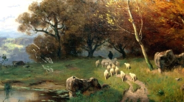 August Karl Martin Splitgerber, Landschaft mit Schafherde
