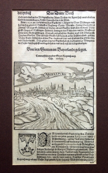Sebastian Münster (1488-1552), Ansicht von Straubing, fälschlicherweise als Regensburg bezeichnet