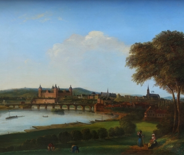 Carl Richard (attributed), view of Aschaffenburg - view across the Main, around 1850