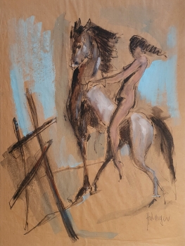 Tugomir Huberger, Reiterin auf Pferd