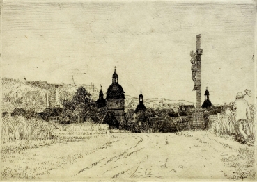 Hans Barthelmeß, Stadtansicht umrandet von Feldern