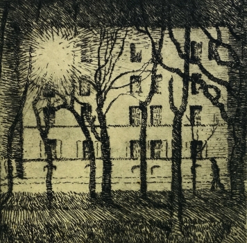 Hans Barthelmeß, Haus hinter Waldlandschaft