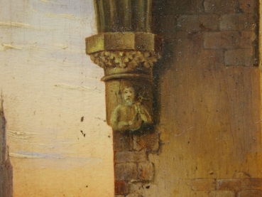 Freidrich Eibner (zugeschrieben), Klostervorhalle mit Nonne und Mönch