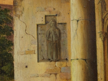 Freidrich Eibner (zugeschrieben), Klostervorhalle mit Nonne und Mönch