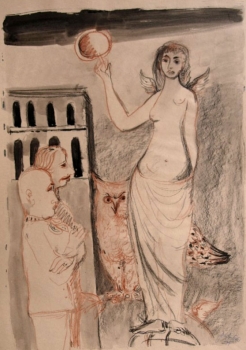 Georg Weidenbacher, Frauenfigur mit Eule