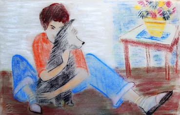 Gudrun Kunstmann, Frau mit Hund