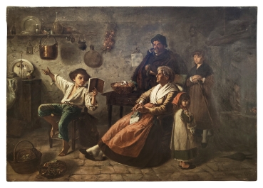 Giuseppe Carnelli, Boy Reading Aloud - Italy 19th