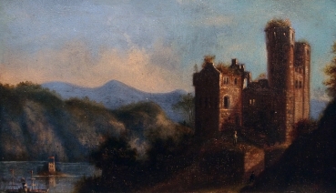 Wilhelm Besler, Blick auf den Mäuseturm der Ruine Ehrenburg am Rhein