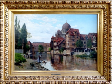 Preview: August Fischer, Blick über die Pegnitz auf die Synagoge in Nürnberg