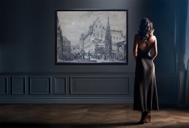 Preview: Cornelis Springer, Der Schöne Brunnen mit Blick auf das Nürnberger Rathaus