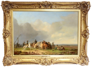 Heinrich Bürkel, Pferdefang in der Puszta