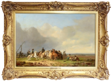 Preview: Heinrich Bürkel, Pferdefang in der Puszta