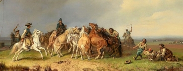 Heinrich Bürkel, Pferdefang in der Puszta