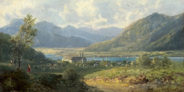 Adolf Heinrich Lier, View of the Benedictine monastery on the Tegernsee