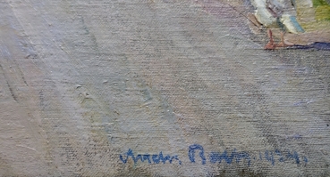 Andreas Bach, Gänse und Ochsenfuhrwerk auf der Landstraße