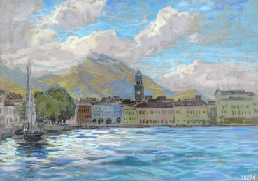 Ferdinand Brauer, Harbor on Lake Lugano,