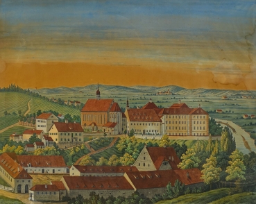 Unsigniert, Zentrale Ansicht von Kloster Pielenhofen a. d. Naab