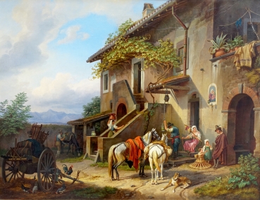 Johann Adam Klein, In front of an Italian tavern