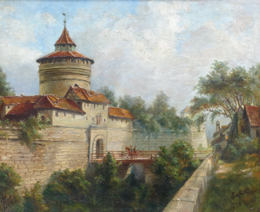 Albin Mattenheimer, Nuremberg city wall with Neutor and Neutorturm