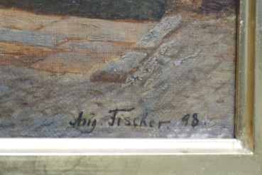 August Fischer, Vorhof der Nürnberger Burg mit Heidenturm