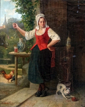 Hermann Sondermann, Mädchen mit Kätzchen