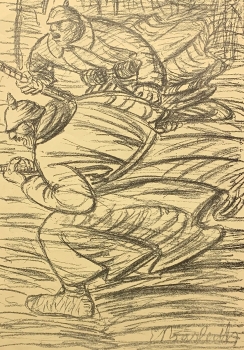Ernst Barlach, Sturmangriff, aus der Zeitschrift Kriegszeit