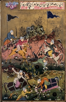 Asia, Indo-Persian miniature with hunting scene