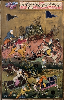 Asia, Indo-Persian miniature with hunting scene