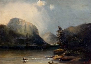 Monogramist A.v.O., mountain landscape