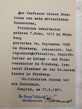 Dr. Friedrich Schwed (Friedrich Schultheiss), Vierbeiner