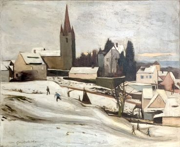 Fritz Griebel, Blick vom Grundstück des Künstlers Fritz Griebel  auf das Weiße Schloss in Heroldsberg